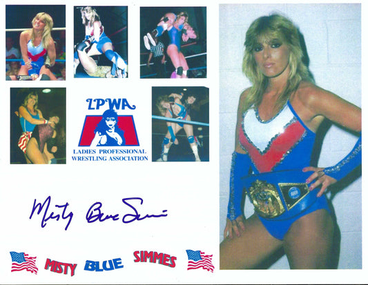 MBS4 Americas Sweetheart Misty Blue Simmes Autographed VERY RARE Vintage Wrestling Photo w/COA
