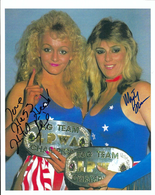 MBS15 Americas Sweetheart Misty Blue Simmes Heidi Lee Morgan Autographed VERY RARE Vintage Wrestling Photo w/COA