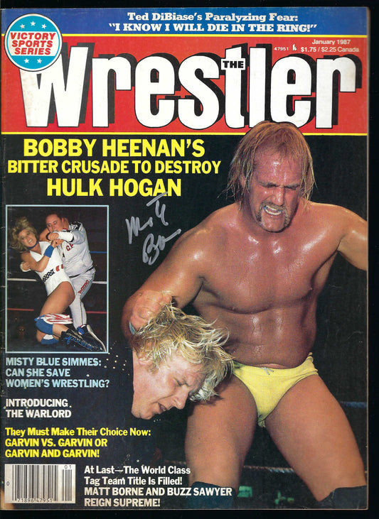 MBSM16 Misty Blue Simmes VERY RARE Autographed Vintage Wrestling Magazine w/COA