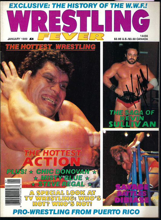 MBSM8 Misty Blue Simmes Kevin Sullivan VERY RARE Autographed Vintage Wrestling Magazine w/COA