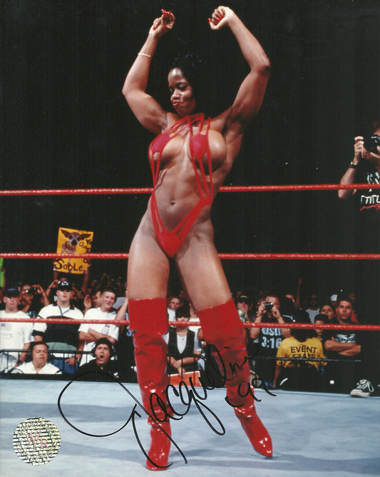 MJ1 Miss Jacquline VERY SEXY Autographed 8x10 Wrestling Photo w/COA
