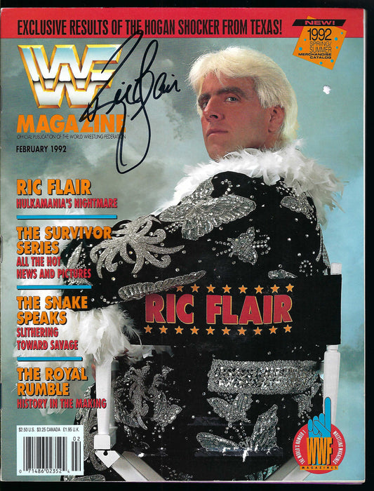 2RF5 Nature Boy Ric Flair VERY RARE Autographed Vintage Wrestling Magazine w/COA