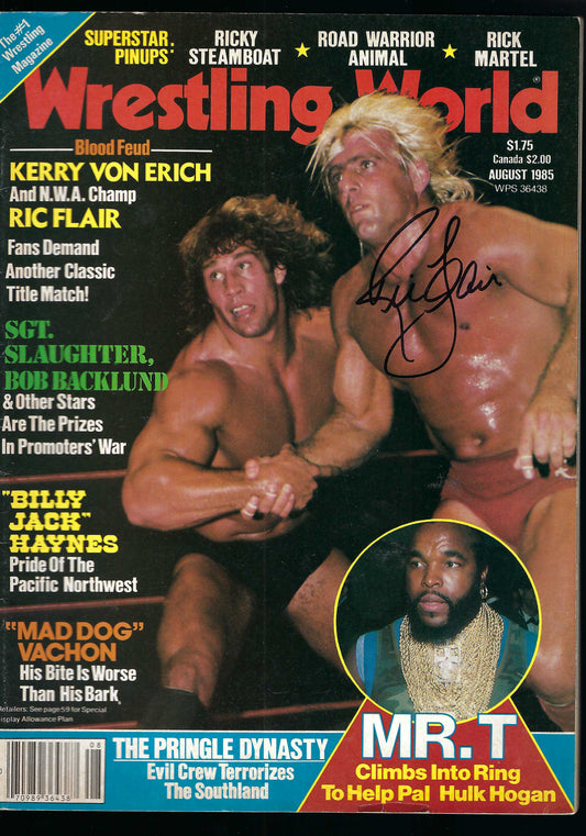 2RF9 Nature Boy Ric Flair VERY RARE Autographed Vintage Wrestling Magazine w/COA