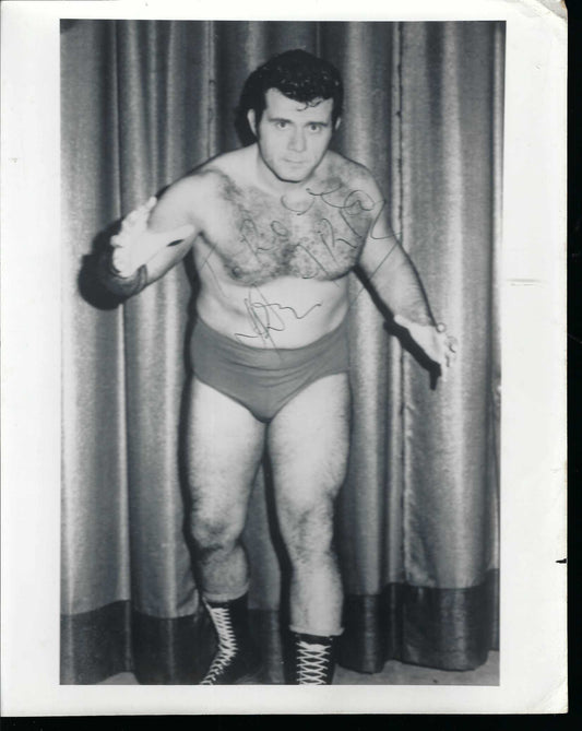 SPA1 Spiros Arion ( Deceased ) EXTREMELY RARE Autographed Vintage 8x10 Wrestling Photo w/COA