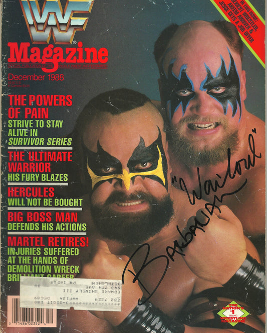 AM04 Powers of Pain signed WWF Wrestling Magazine w/COA