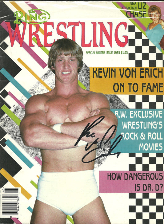 AM11 Kevin Von Erich signed Wrestling Magazine w/COA