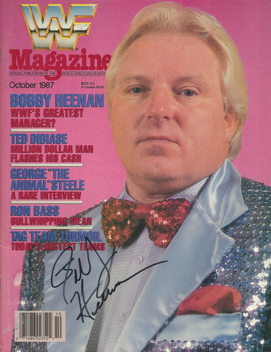 AM16 Bobby " the Brain " Heenan (Deceased ) signed WWF Magazine w/COA