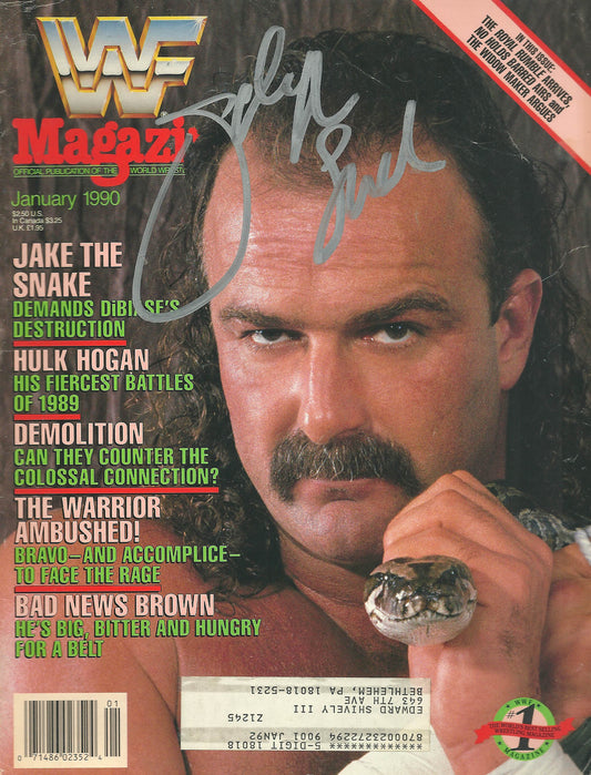 AM22 Jake the Snake Roberts Autographed WWF Magazine w/COA