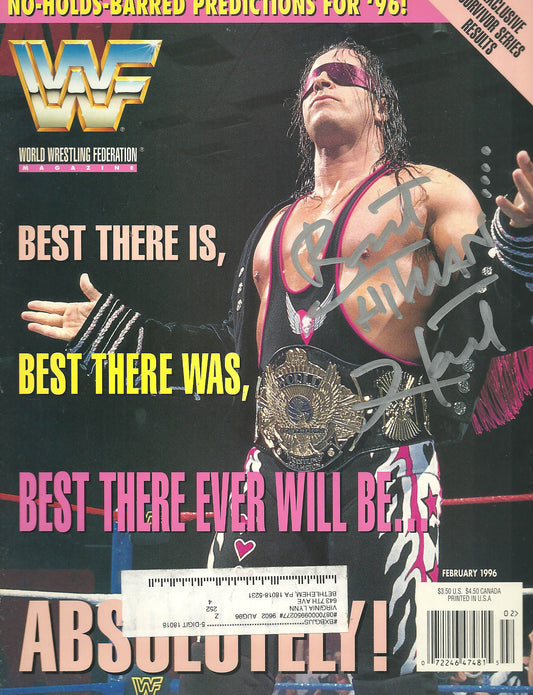 AM33 Bret "the Hitman " Hart Autographed WWF Magazine w/COA