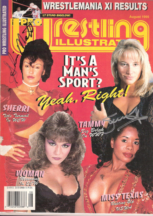 AM100 Sherri Martel ( Deceased ) Sunny Autographed Wrestling Magazine w/COA