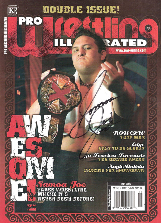 AM101 Samoa Joe Autographed Wrestling Magazine w/COA