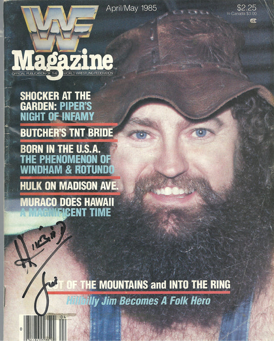 AM113 Hillbilly Jim Autographed WWF Wrestling Magazine w/COA