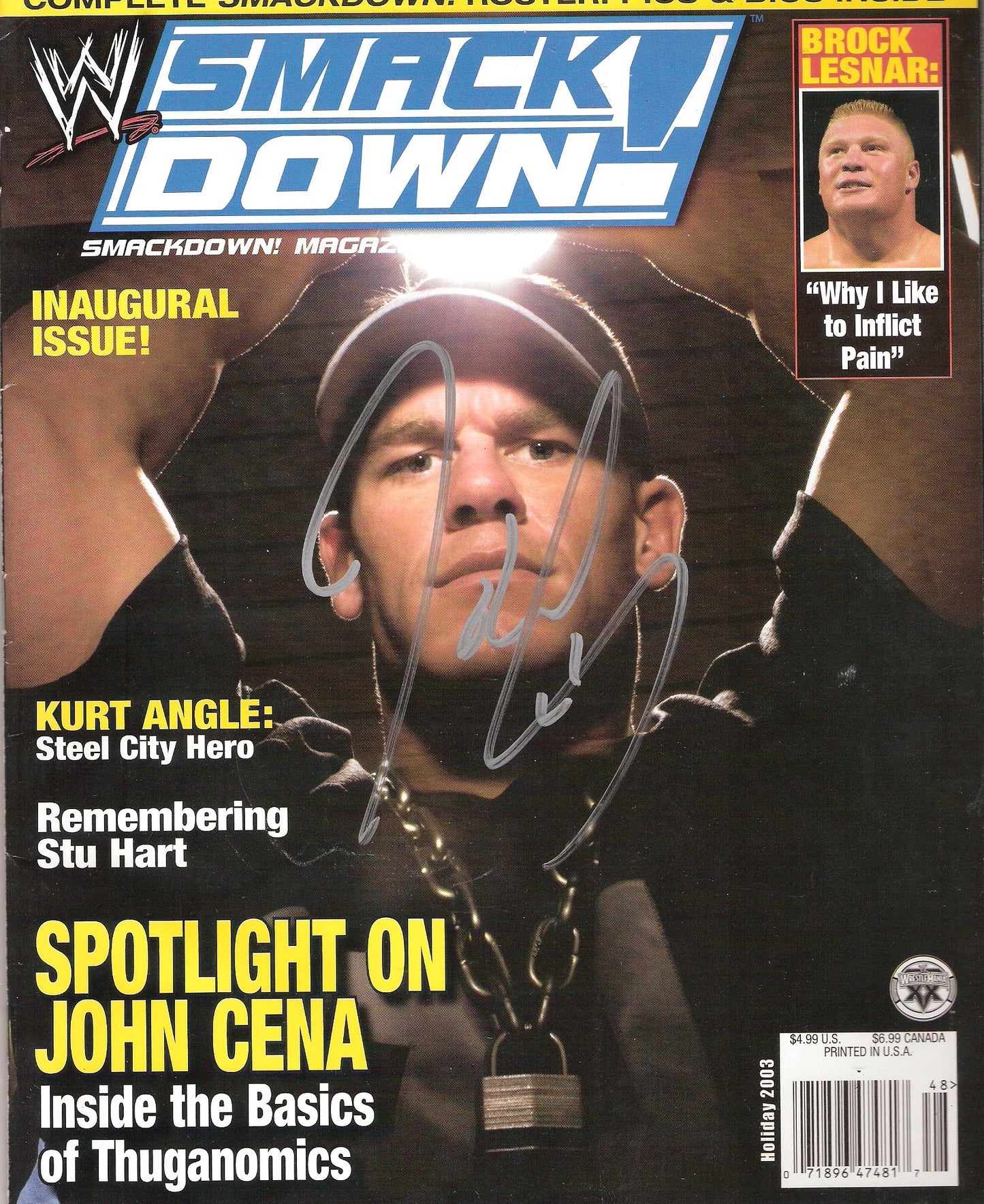 AM124 John Cena signed WWE Smack Down Magazine w/COA