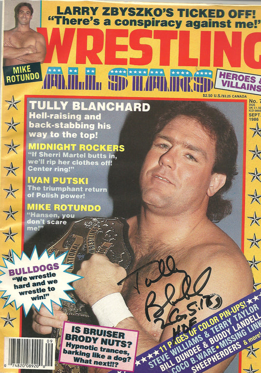 AM144 Tully Blanchard Autographed Wrestling Magazine w/COA