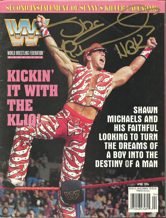 AM165 Shawn Michaels Autographed WWF Wrestling Magazine w/COA
