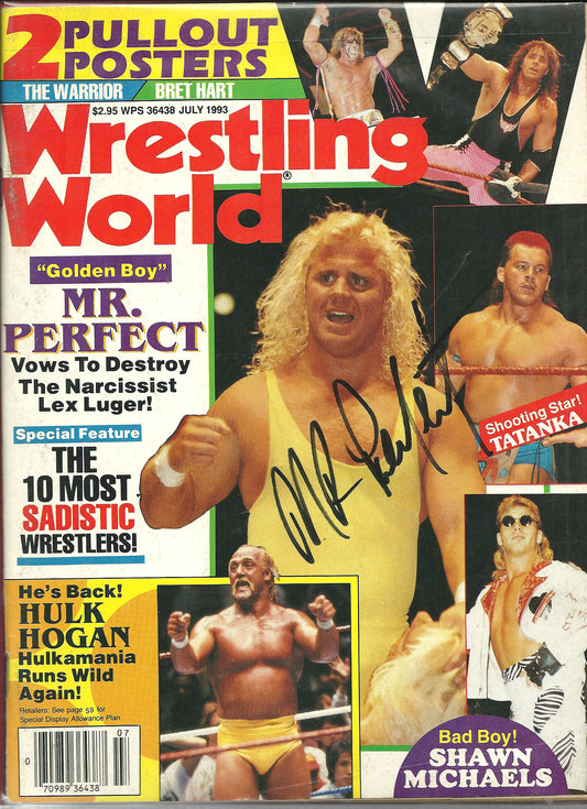 AM172 Mr Perfect Curt Henning ( Deceased ) vintage Wrestling Magazine w/COA