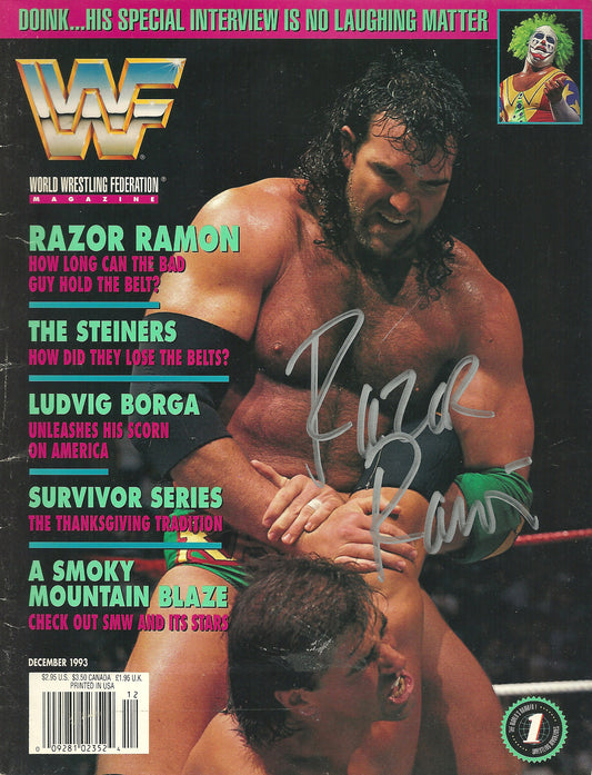 AM174 Razor Ramon ( Deceased ) Autographed vintage Wrestling Magazine w/COA