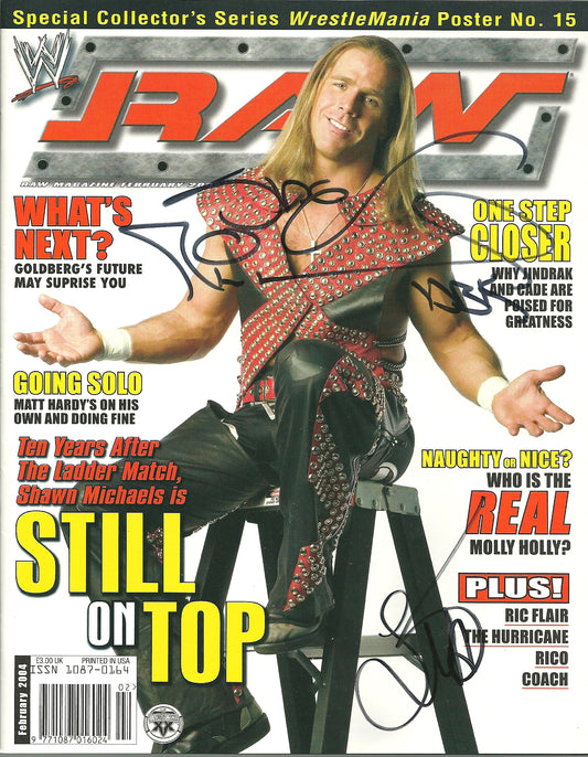 AM177 Shawn Michaels , Lita Autographed vintage Wrestling Magazine w/COA