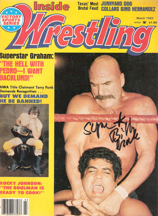 AM190 Superstar Billy Graham Autographed vintage Wrestling Magazine w/COA