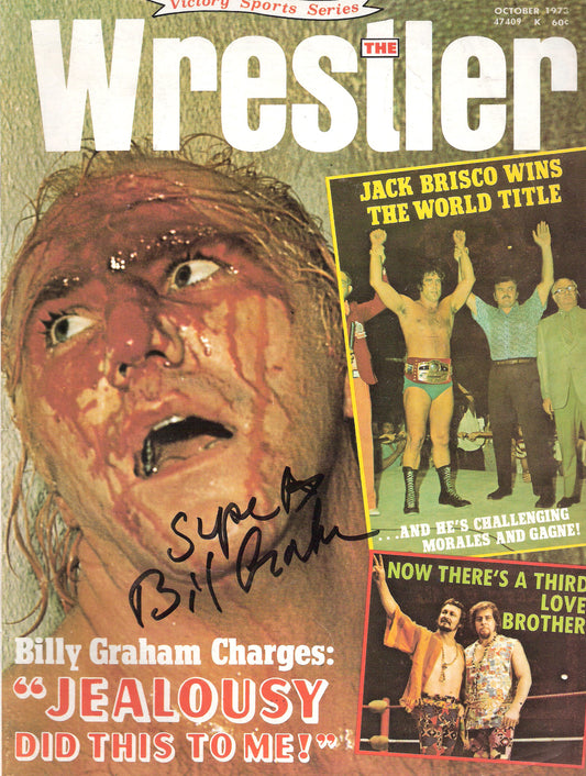 AM192 Superstar Billy Graham Autographed vintage Wrestling Magazine w/COA
