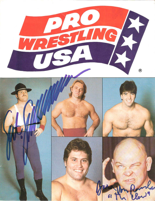 AM210 Sgt. Slaughter Baron Von Raschke Autographed vintage Wrestling Magazine w/COA