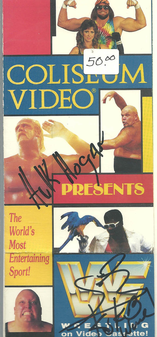 AM224 Hulk Hogan Koko B. Ware Autographed vintage Video Insert w/COA