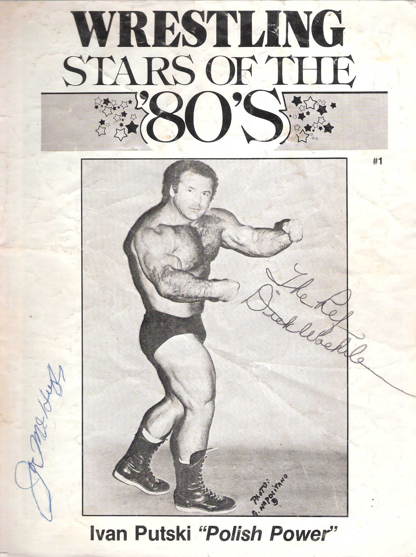 AM230 Referee Dick Worhle and Ring Announcer Joe McHugh ( Both Deceased ) Autographed Vintage Wrestling Magazine w/COA