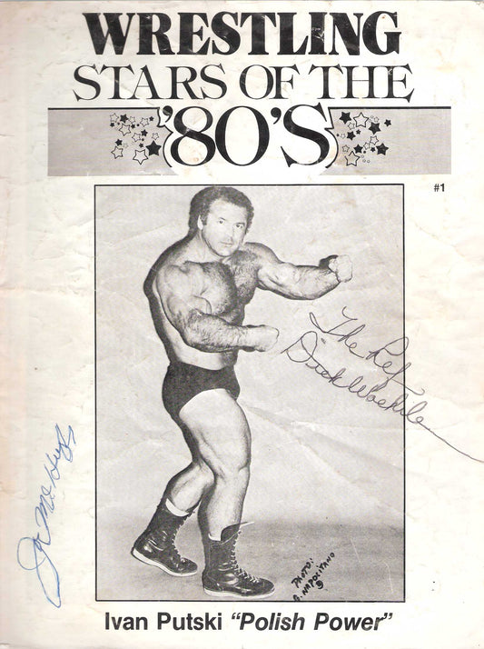 AM230 Referee Dick Worhle and Ring Announcer Joe McHugh ( Both Deceased ) Autographed Vintage Wrestling Magazine w/COA