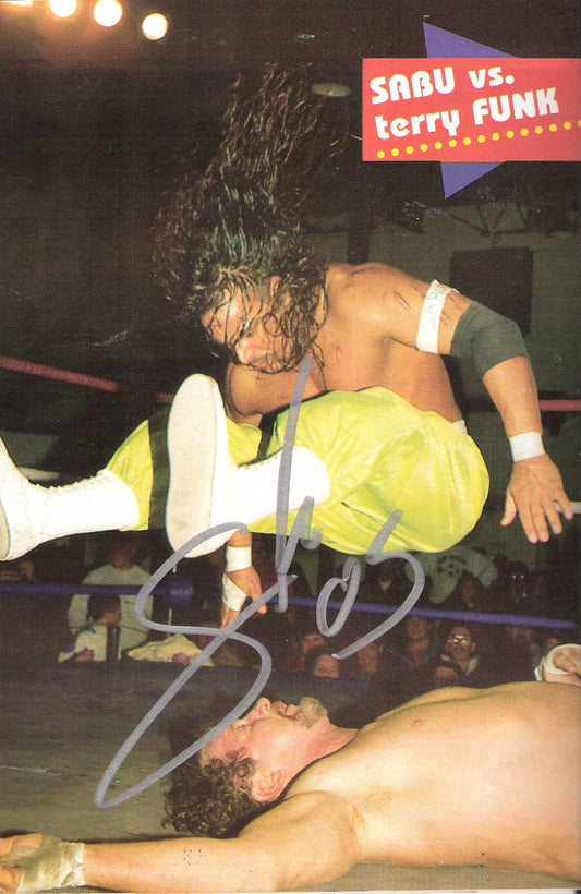 AM236 Sabu Autographed vintage Wrestling Magazine w/COA