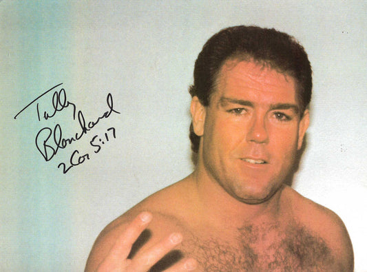 AM239 Tully Blanchard Autographed vintage Wrestling Magazine Poster w/COA