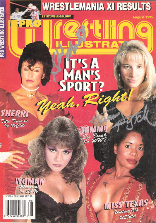 AM246 Sherri Martel ( Deceased ) Tammy Sytch Autographed vintage Wrestling Magazine w/COA