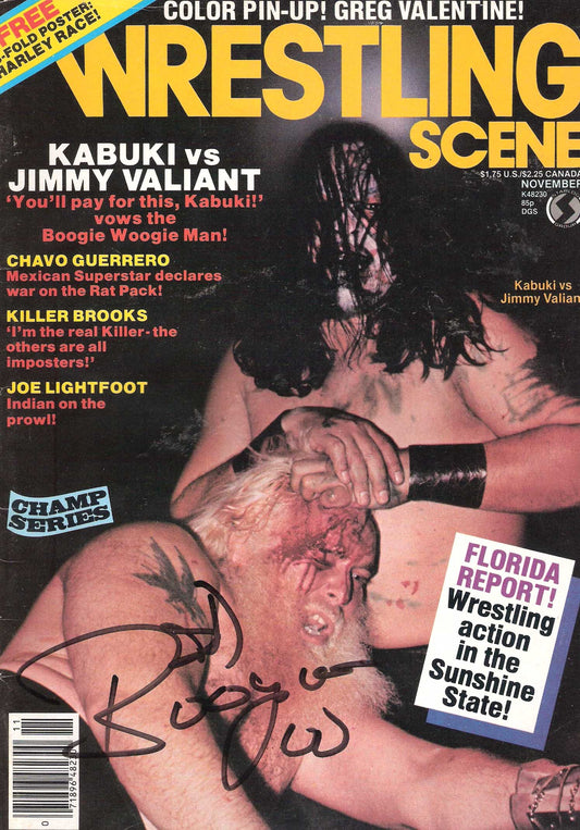 AM270 Jimmy Boogie Woogie Man Valiant Autographed Vintage Wrestling Magazine w/COA