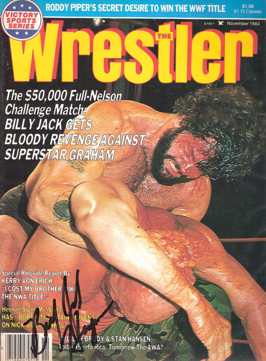 AM271 Billy Jack Haynes Autographed Vintage Wrestling Magazine w/COA
