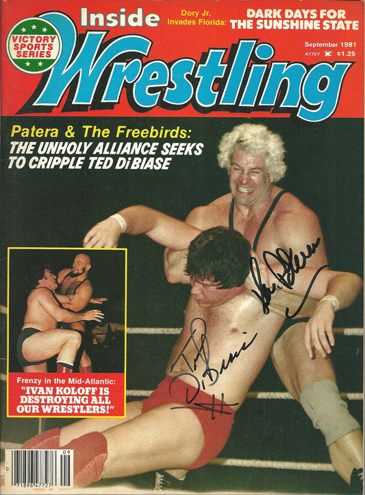 AM272 Ted DiBiase vs Ken Patera Autographed Vintage Wrestling Magazine w/COA