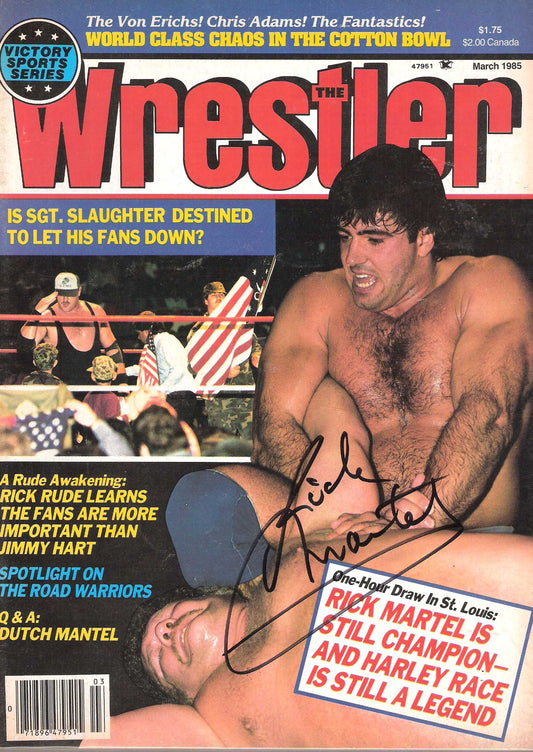 AM273 Rick Martel Autographed Vintage Wrestling Magazine w/COA