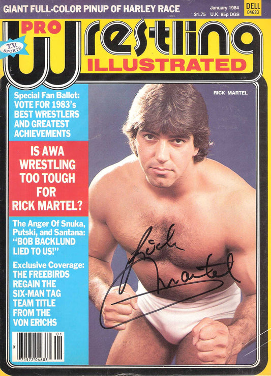 AM291 Rick Martel Autographed vintage Wrestling Magazine w/COA