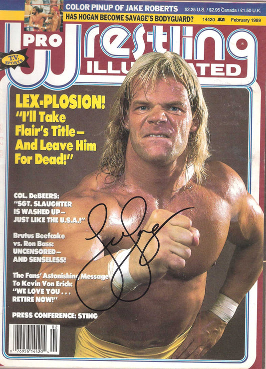 AM295 Lex Luger Autographed vintage Wrestling Magazine w/COA