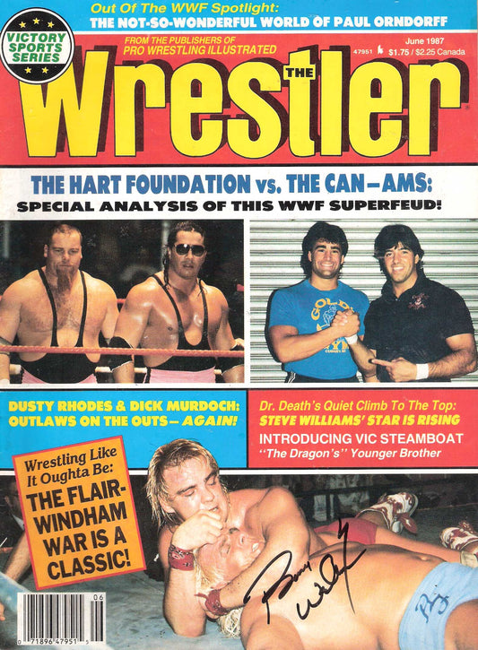 AM303 Barry Windham Signed Historical Wrestling Magazine w/COA