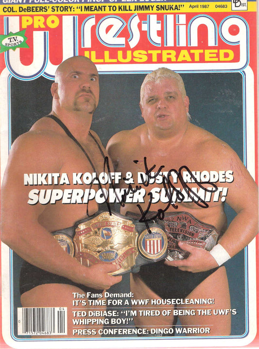AM310 Nikita Koloff Signed Historical Wrestling Magazine w/COA