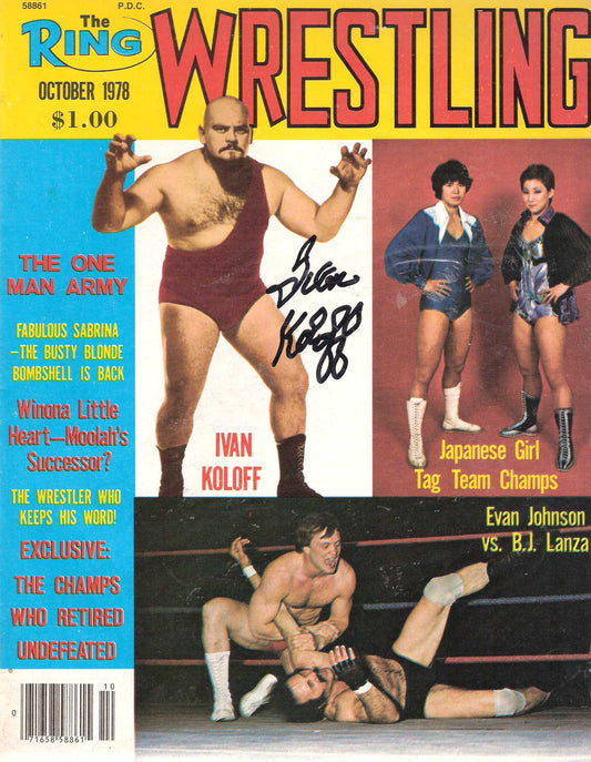 AM316 Ivan Koloff the Russian Bear ( Deceased ) Autographed vintage Wrestling Magazine w/COA