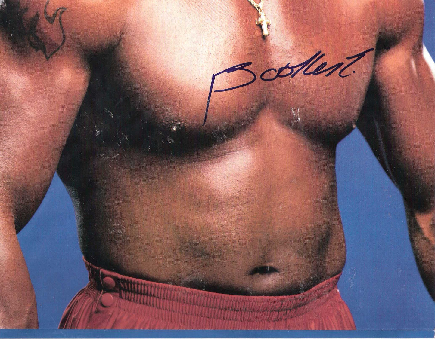 AM328 Booker T Autographed vintage Wrestling Magazine Poster w/COA