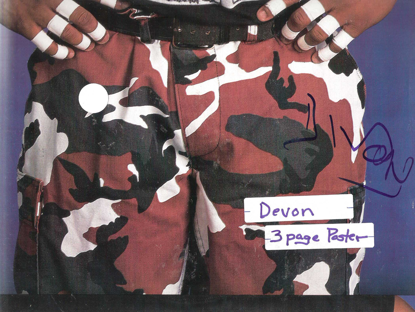 AM329 Devon Dudley Autographed vintage Wrestling Magazine Poster w/COA