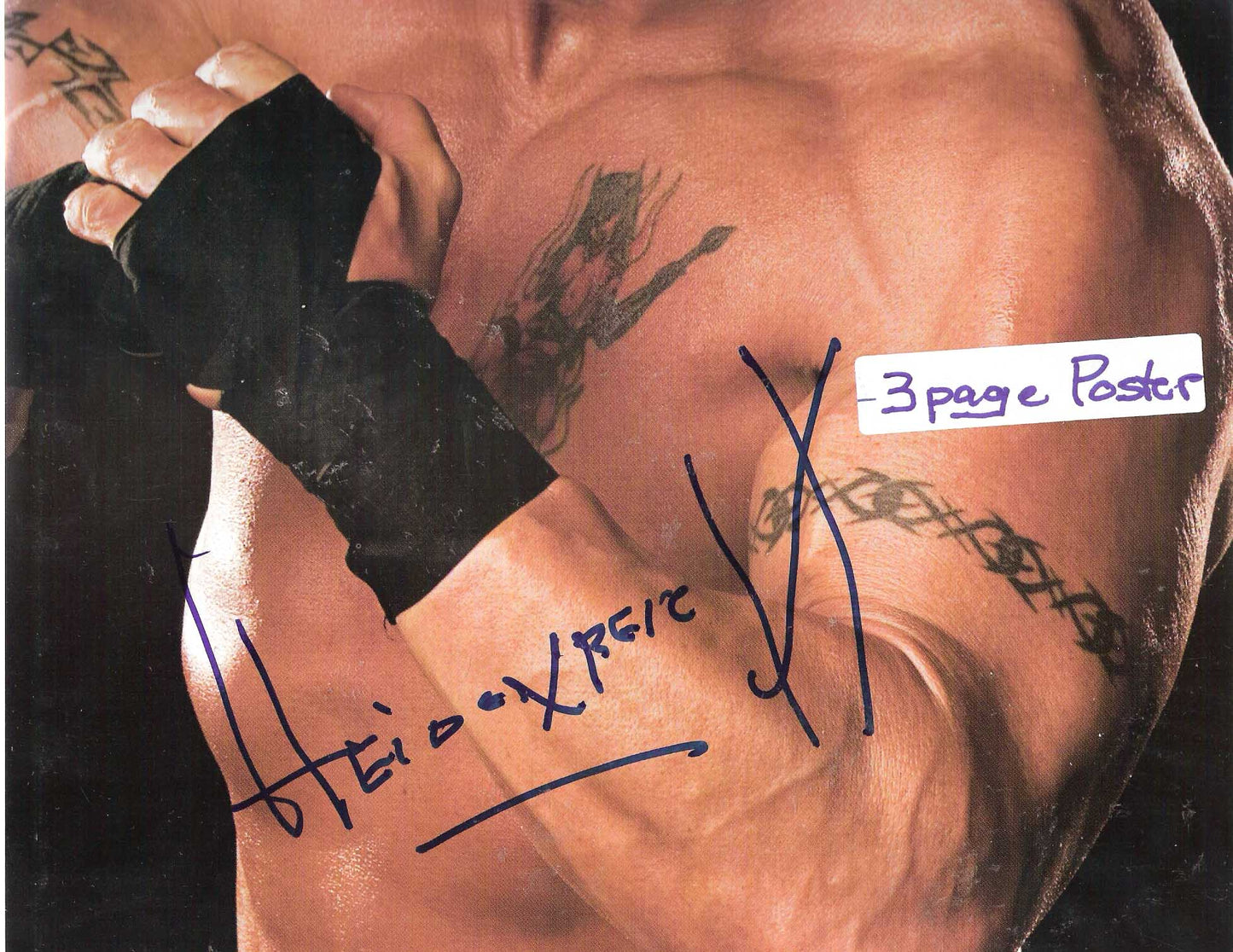 AM334 Heidenreich Autographed vintage Wrestling Magazine Poster w/COA