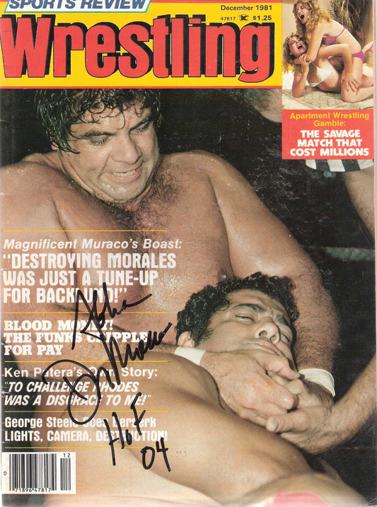 AM346 Magnificent Don Muraco Autographed vintage Wrestling Magazine w/COA