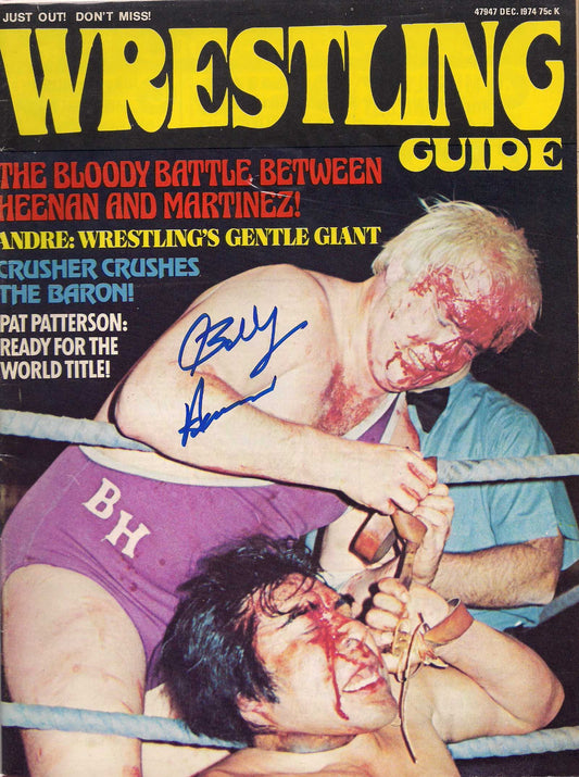 AM350 Bobby the Brain Heenan (Deceased ) Autographed vintage Wrestling Magazine w/COA