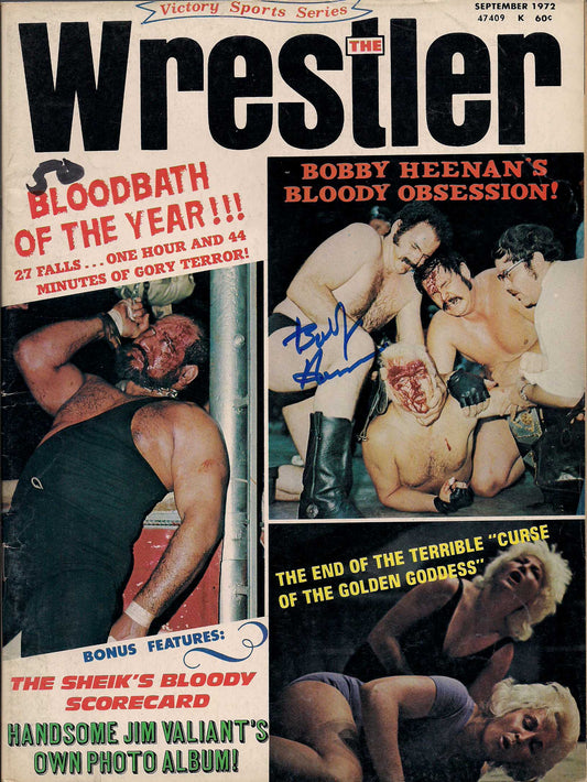AM351 Bobby Heenan Autographed vintage Wrestling Magazine w/COA