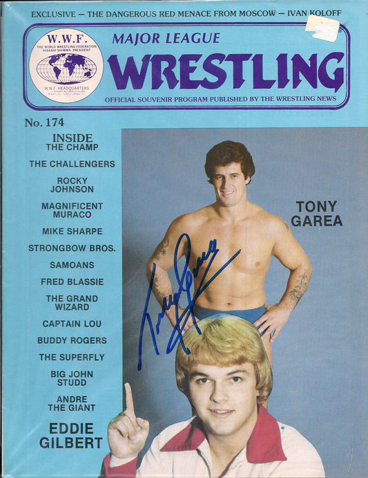 AM355 Tony Garea Autographed vintage Wrestling Magazine w/COA