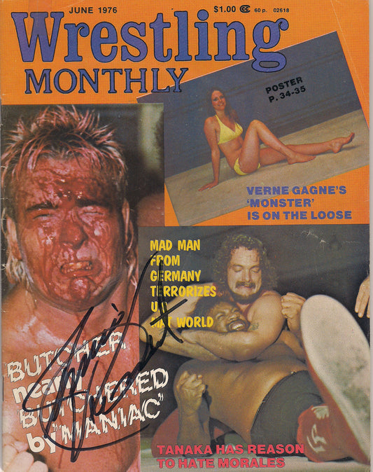 AM358 Handsome Jimmy Valiant Autographed vintage Wrestling Magazine w/COA