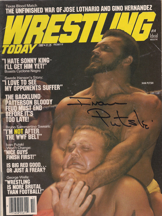 AM386 The Polish Power Ivan Putski Autographed vintage Wrestling Magazine w/COA