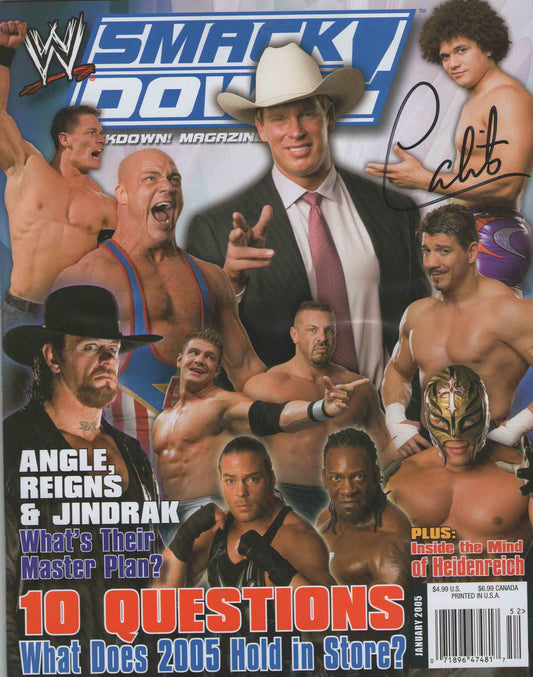 AM409 Carlito Autographed vintage Wrestling Magazine w/COA